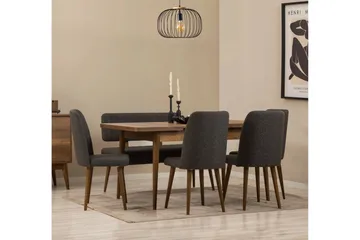 Valsot Spisegruppe Rektangulær - Mørkegrå - Møbler - Bord - Spisegrupper