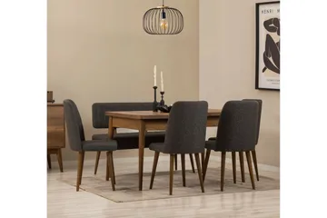 Valsot Spisegruppe Rektangulær - Mørkegrå - Møbler - Bord - Spisegrupper