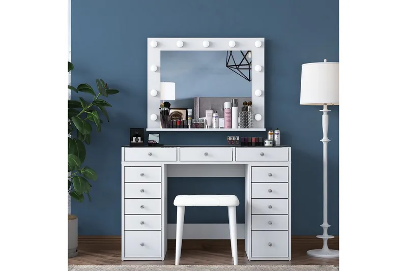 Varlin Sminkebord 120 cm - Hvit - Møbler - Bord - Sminkebord & toalettbord