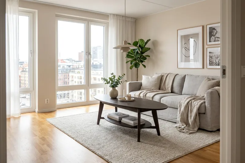 Velo Ovalt Sofabord med Hylle 160x60 cm med Tre- og Røkt Eik-utseende - Røkt eik - Møbler - Bord - Sofabord