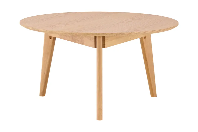 Velo Rundt Sofabord 85 cm med Tre- og Eikeutseende og Tre Bein, Eik