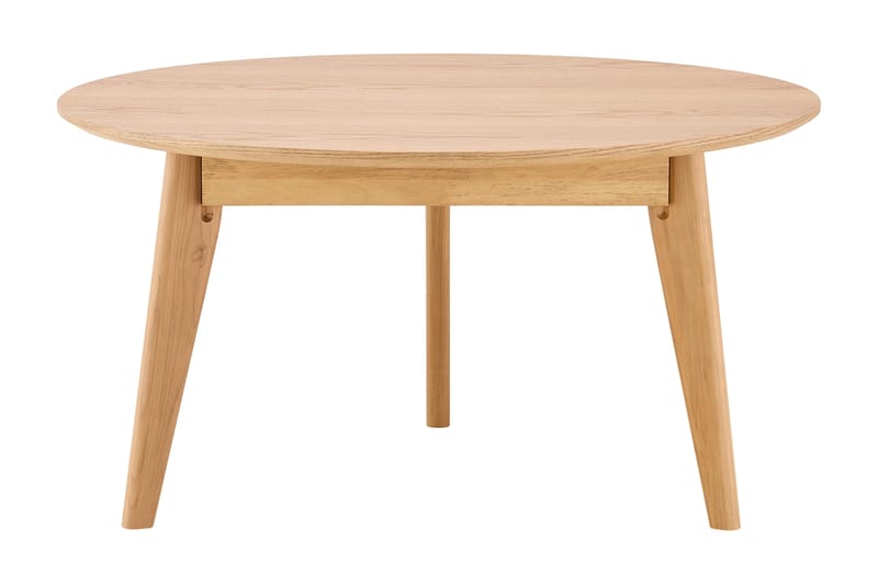 Velo Rundt Sofabord 85 cm med Tre- og Eikeutseende og Tre Bein - Eik - Møbler - Bord - Sofabord