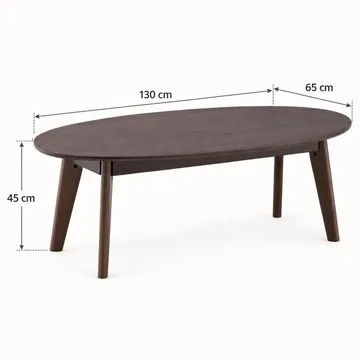 Velo sofabord ovalt 130 cm massivt tre - Røkt eik - Møbler - Bord - Sofabord