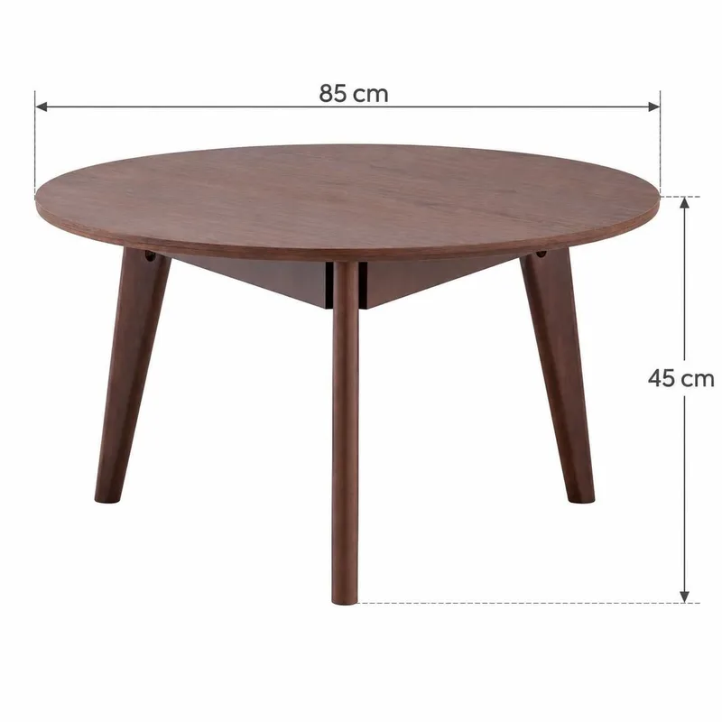 Velo sofabord rundt 85 cm massivt tre - Valnøtt - Møbler - Bord - Sofabord