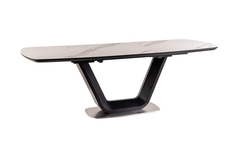 Ventera Forlengningsbart Spisebord 160 cm - Keramikk/Svart/Hvit - Spisebord & kjøkkenbord