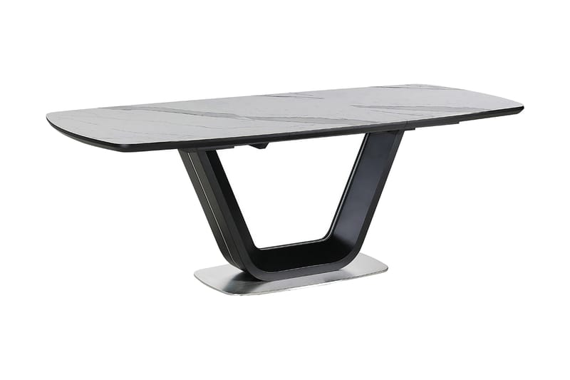Ventera Forlengningsbart Spisebord 160 cm - Keramikk/Svart/Hvit - Spisebord & kjøkkenbord