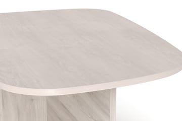 Vento Ovalt Sofabord 90x60 cm med Tre- og Hvitlasert Eik-utseende - Hvit - Møbler - Bord - Sofabord