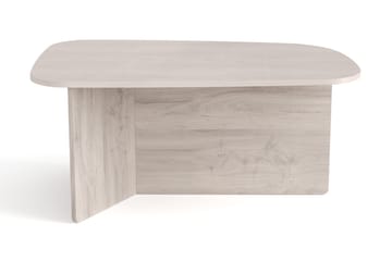 Vento Ovalt Sofabord 90x60 cm med Tre- og Hvitlasert Eik-utseende - Hvit - Møbler - Bord - Sofabord