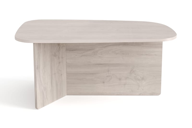Vento Ovalt Sofabord 90x60 cm med Tre- og Hvitlasert Eik-utseende - Hvit - Møbler - Bord - Sofabord