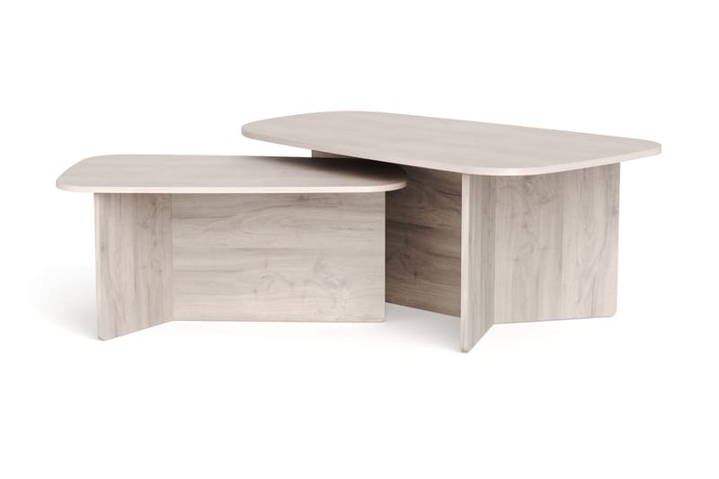 Vento settbord, sofabord 120 x 70 cm + 90 x 60 cm - Hvitlasert eik - Møbler - Bord - Sofabord