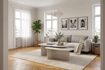 Vento settbord, sofabord 120 x 70 cm + 90 x 60 cm - Hvitlasert eik - Møbler - Bord - Sofabord