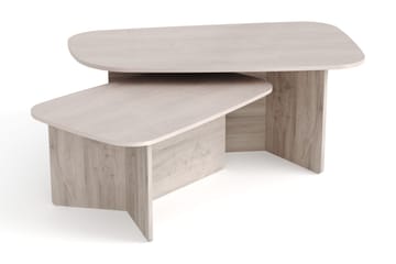 Vento settbord, sofabord 120 x 70 cm + 90 x 60 cm - Hvitlasert eik - Møbler - Bord - Sofabord
