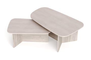 Vento settbord, sofabord 120 x 70 cm + 90 x 60 cm - Hvitlasert eik - Møbler - Bord - Sofabord