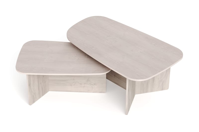 Vento settbord, sofabord 120 x 70 cm + 90 x 60 cm - Hvitlasert eik - Møbler - Bord - Sofabord