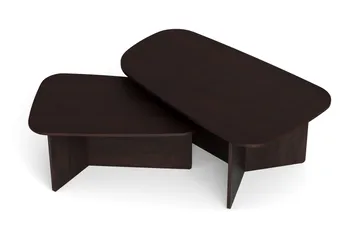 Vento settbord, sofabord 120 x 70 cm + 90 x 60 cm - Røkt eik - Møbler - Bord - Sofabord