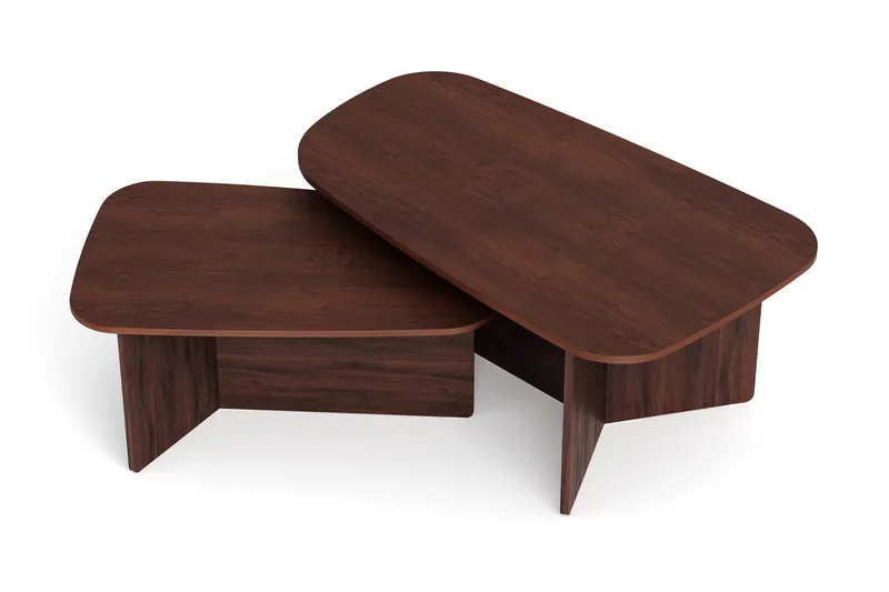 Vento settbord, sofabord 120 x 70 cm + 90 x 60 cm - Valnøtt - Møbler - Bord - Sofabord