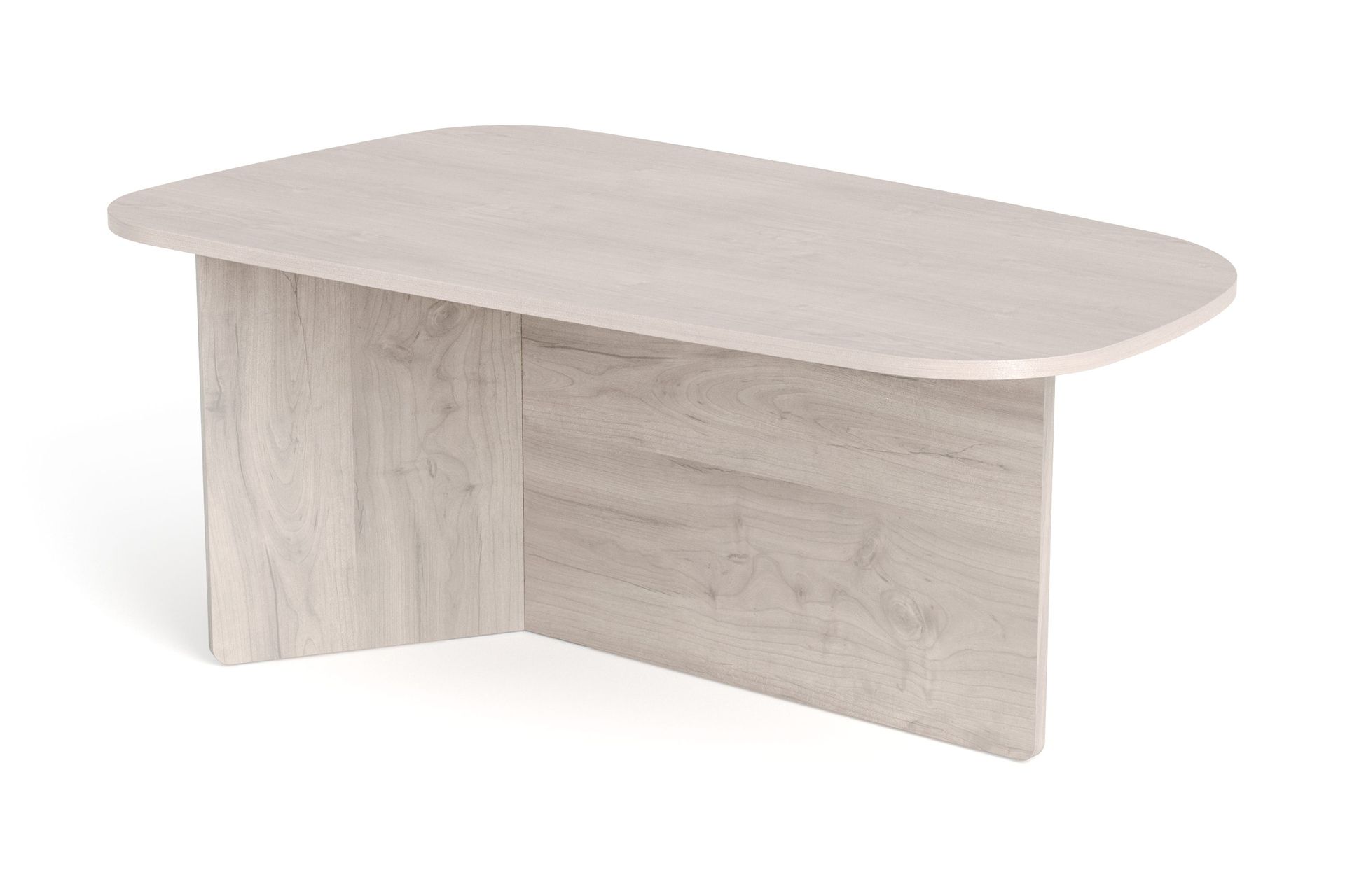 Vento sofabord 120 × 70 cm, ovalt i tre - Hvitlasert eik