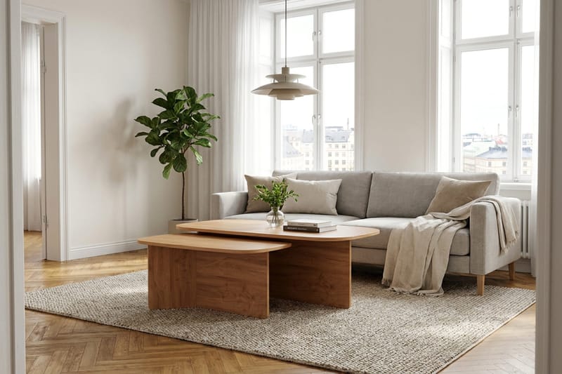 Vento sofabord 120 x 70 cm, ovalt i tre - Eik - Møbler - Bord - Sofabord