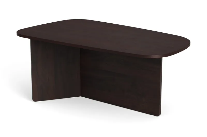 Vento Sofabord 120x70 cm ovalt i tre, Røkt eik