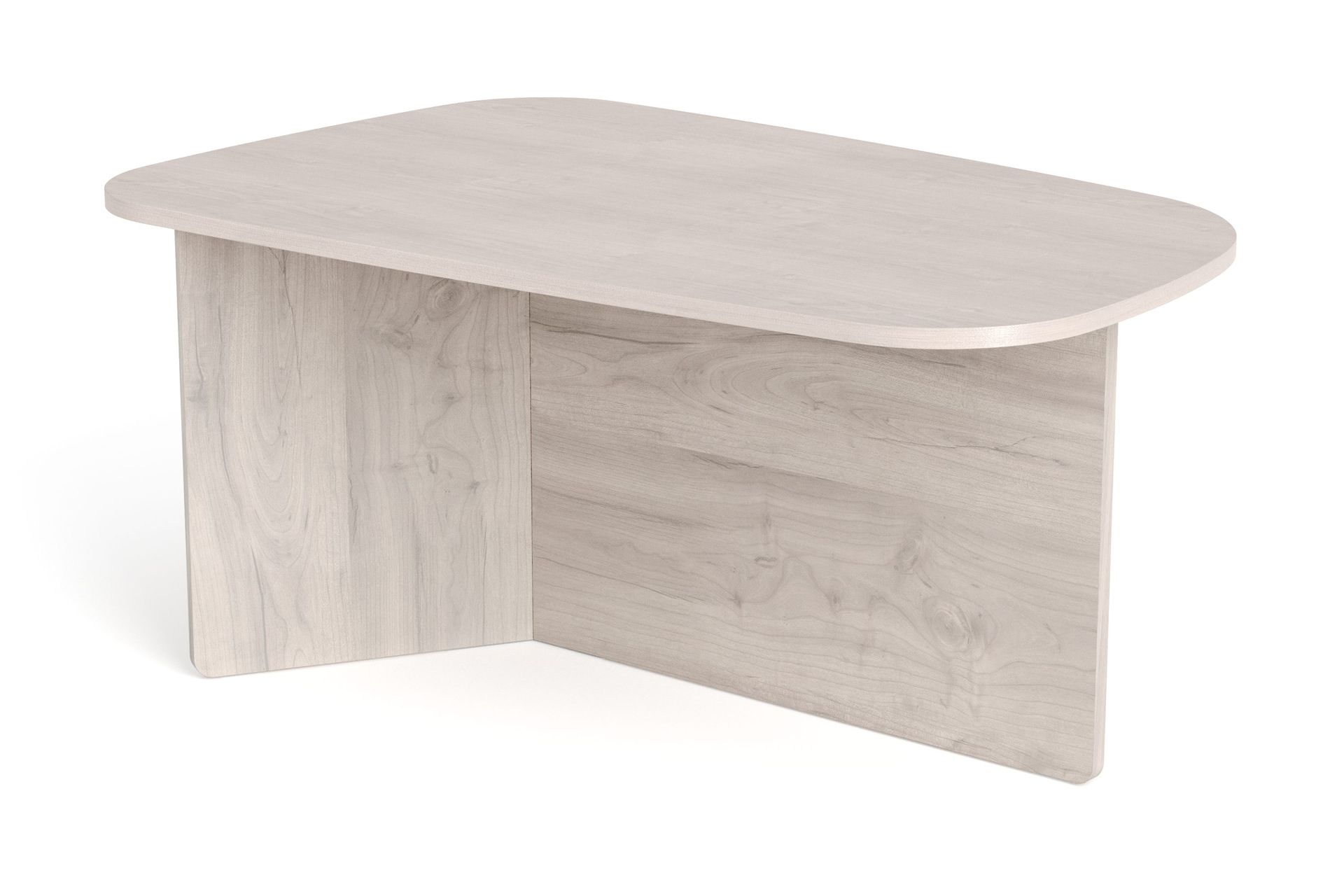 Vento sofabord 90 x 60 cm, ovalt i tre - Hvitlasert eik