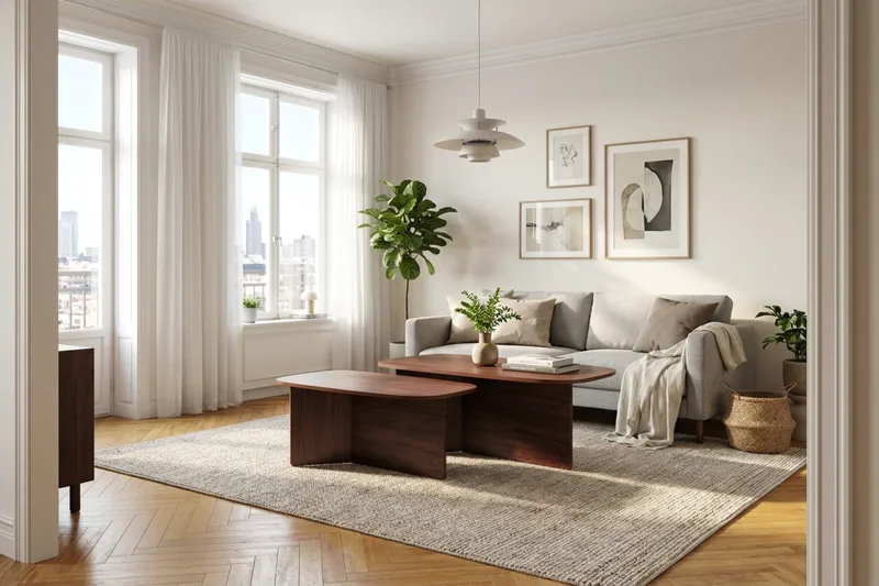 Vento sofabord 90 x 60 cm, ovalt i tre - Valnøtt - Møbler - Bord - Sofabord