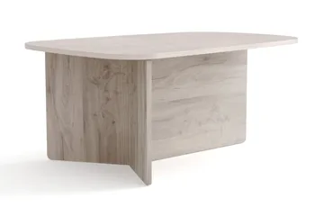 Vento Sofabord 90x60 cm ovalt i tre - Hvitlasert eik - Møbler - Bord - Sofabord