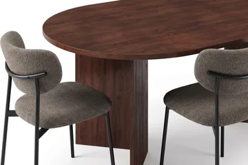 Vera oval spisegruppe 180 cm med 6 Lucy spisestoler - Valnøtt - Møbler - Bord - Spisegrupper