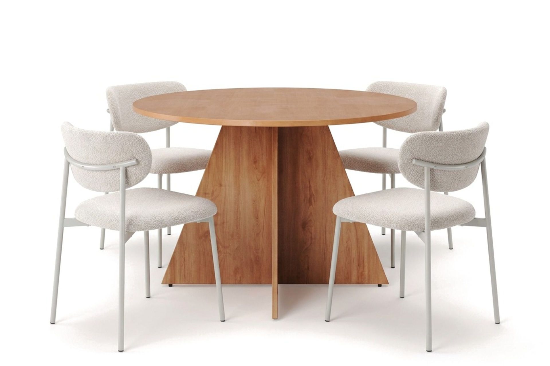 Vera rund spisegruppe 110 cm med 4 Lucy spisestoler - Eik