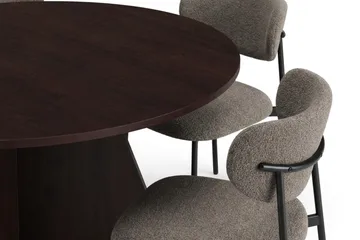 Vera rund spisegruppe 150 cm med 6 Lucy spisestoler - Røkt eik - Møbler - Bord - Spisegrupper