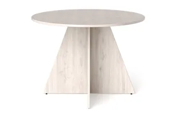 Vera rundt spisebord ø110 cm Finér - Hvitlasert eik - Møbler - Bord - Spisebord & kjøkkenbord