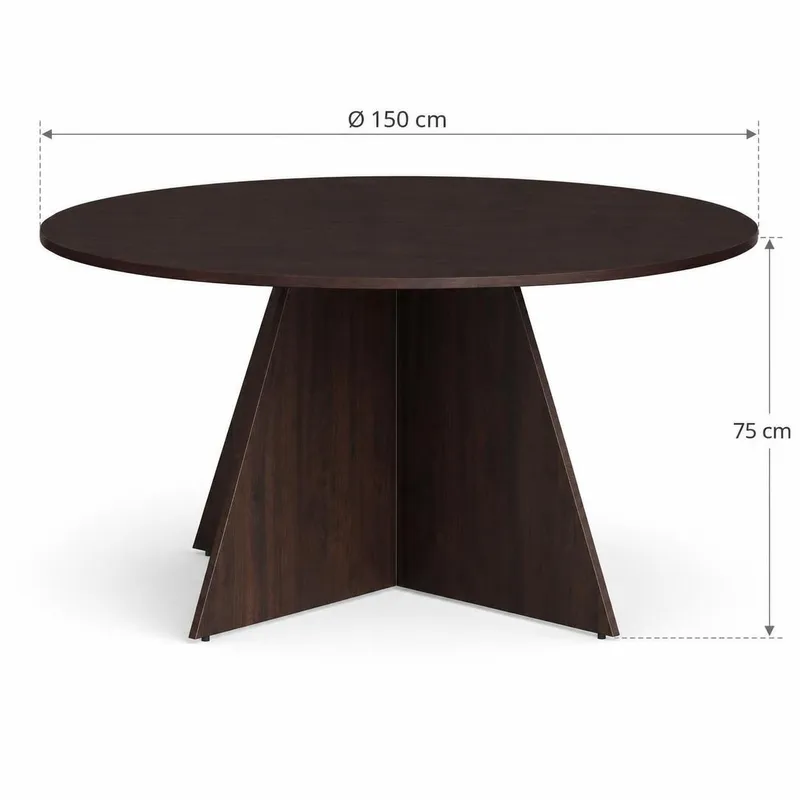 Vera rundt spisebord ø150 cm finér - Røkt eik - Møbler - Bord - Spisebord & kjøkkenbord