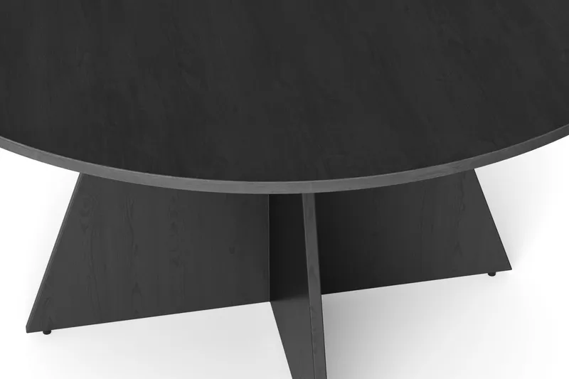 Vera Rundt Spisebord 130 cm med Tre- og Svartlasert Eik-utseende - Svartbeiset eik - Møbler - Bord - Spisebord & kjøkkenbord
