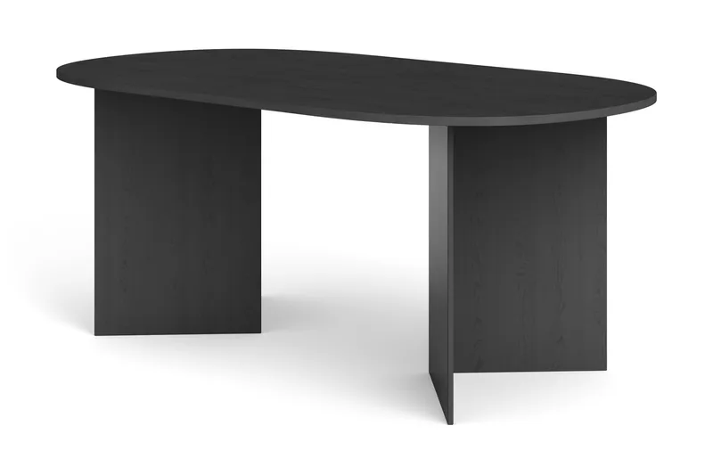 Vera Spisebord Oval 180x100 cm Finér, Svartbeiset eik
