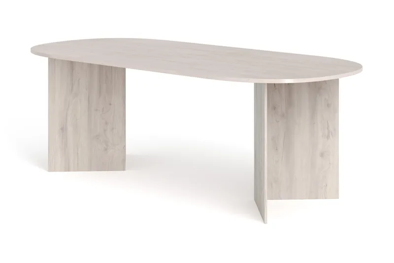 Vera Spisebord Oval 220x100 cm Finér, Hvitlasert eik