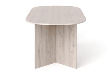 Vera Spisebord Oval 220x100 cm Finér - Hvitlasert - Møbler - Bord - Spisebord & kjøkkenbord