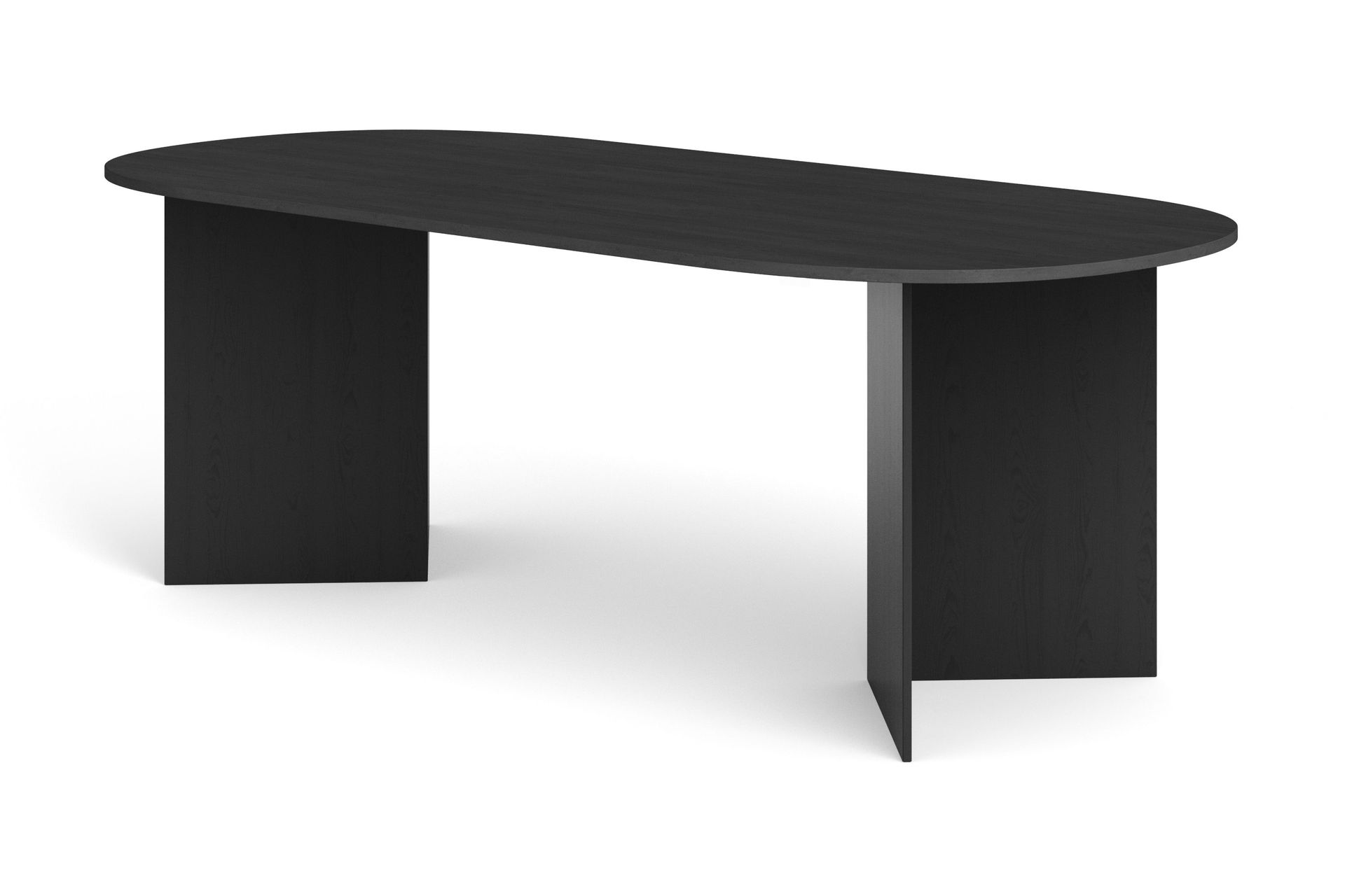 Vera Spisebord Oval 220x100 cm Finér - Svartbeiset eik