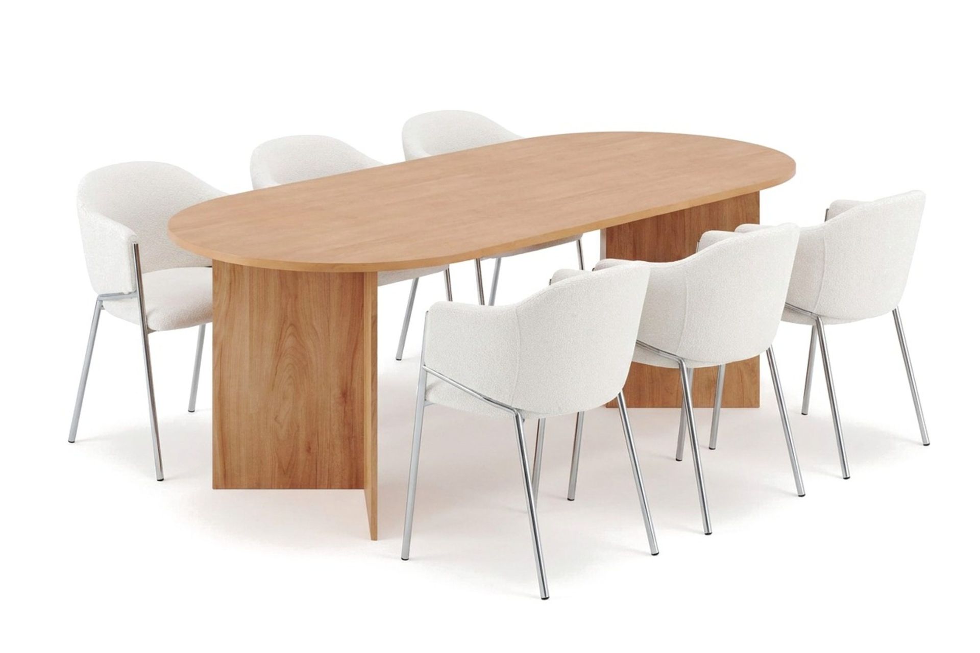 Vera spisegruppe, oval 180 cm, med 6 Filip spisestoler - Eik