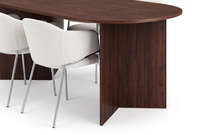 Vera spisegruppe, oval 180 cm, med 6 Filip spisestoler - Valnøtt - Møbler - Bord - Spisegrupper