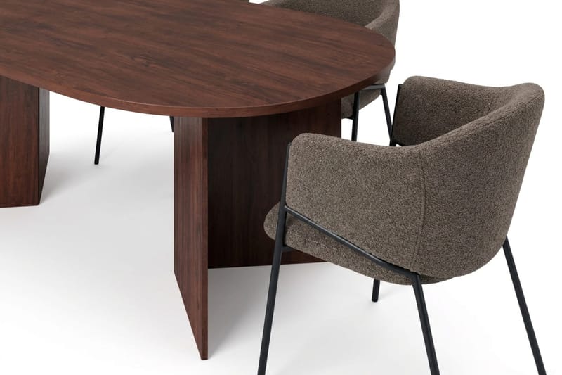Vera spisegruppe, oval 180 cm, med 6 Filip spisestoler - Valnøtt - Møbler - Bord - Spisegrupper