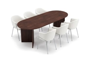 Vera spisegruppe, oval 180 cm, med 6 Filip spisestoler - Valnøtt - Møbler - Bord - Spisegrupper