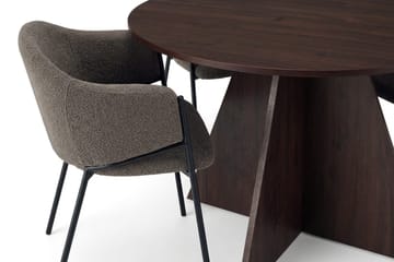 Vera spisegruppe, rund 110 cm, med 4 Filip spisestoler - Røkt eik - Møbler - Bord - Spisegrupper