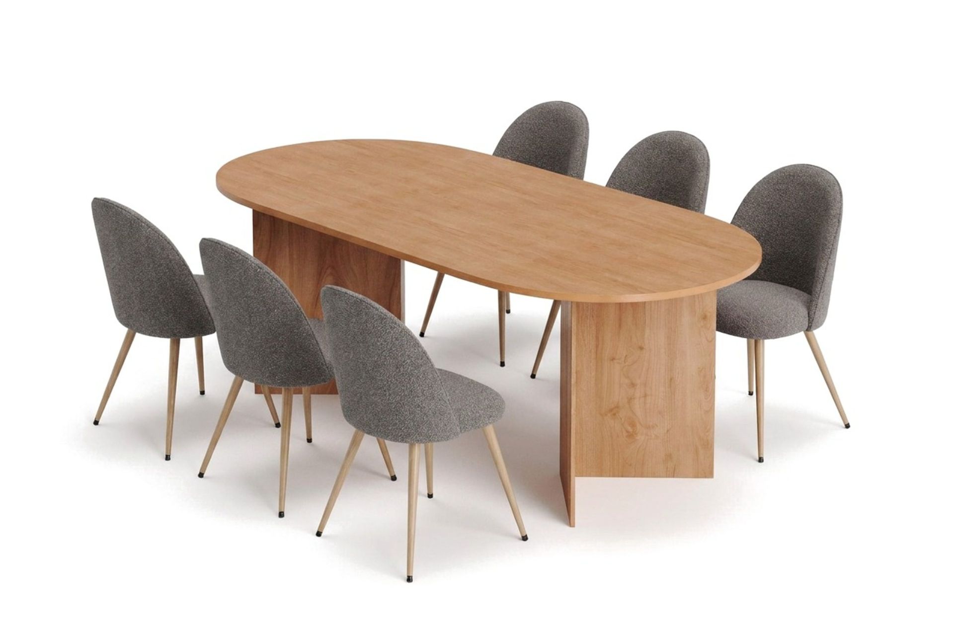 Vera spisegruppe 180 cm oval med 6 Nibe Plus spisestoler - Eik