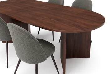 Vera spisegruppe 180 cm oval med 6 Nibe Plus spisestoler - Valnøtt - Møbler - Bord - Spisegrupper