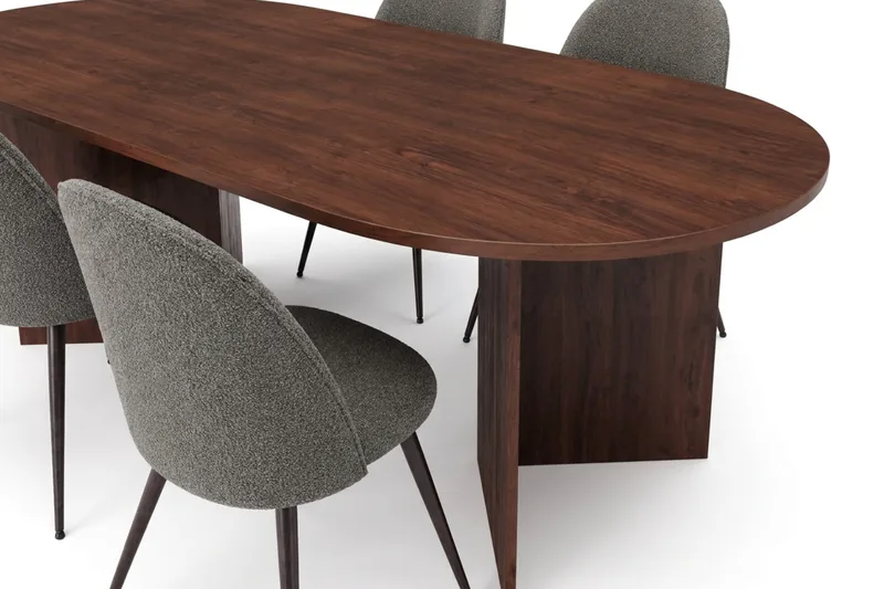 Vera spisegruppe 180 cm oval med 6 Nibe Plus spisestoler - Valnøtt - Møbler - Bord - Spisegrupper