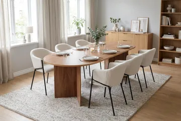 Vera spisegruppe rektangulær 180 cm eik med 6 Filip spisestoler - Eik - Møbler - Bord - Spisegrupper
