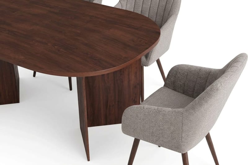 Vera spisegruppe rektangulær 180 cm valnøtt med 6 Filippa spisestoler - Valnøtt - Møbler - Bord - Spisegrupper