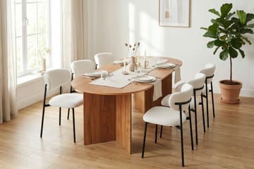 Vera spisegruppe rektangulær 220 cm eik med 6 Lucy spisestoler - Eik - Møbler - Bord - Spisegrupper