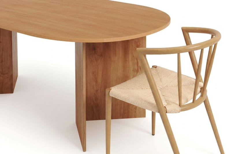 Vera spisegruppe rektangulær 220 cm eik med 6 Winston spisestoler - Eik - Møbler - Bord - Spisegrupper