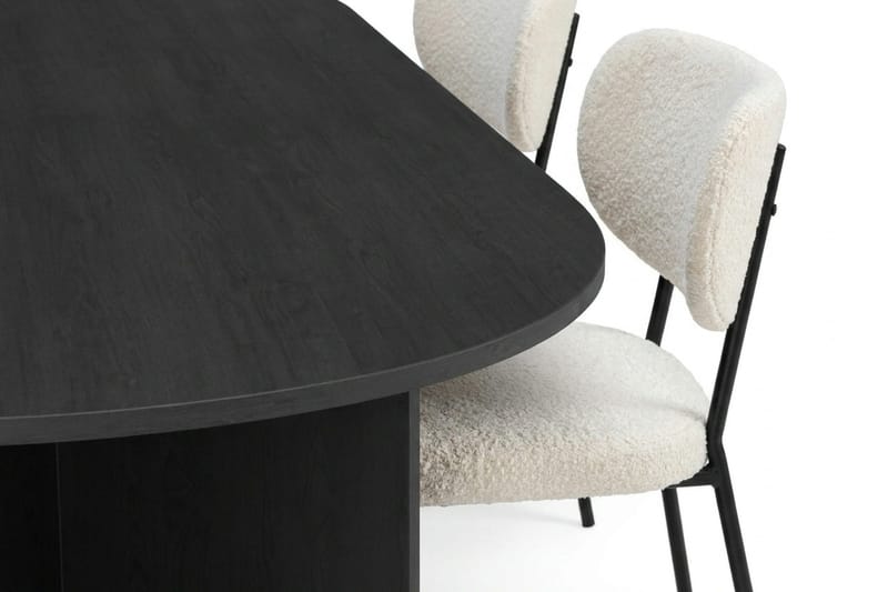 Vera spisegruppe rektangulær 220 cm svart med 6 Gemmiano spisestoler - Svart - Møbler - Bord - Spisegrupper