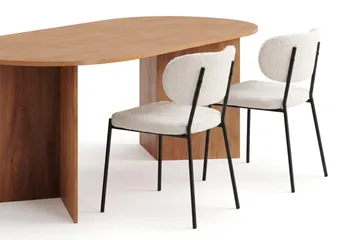 Vera spisegruppe rektangulært 180 cm med 4 Gemmiano spisestoler - Eik - Møbler - Bord - Spisegrupper